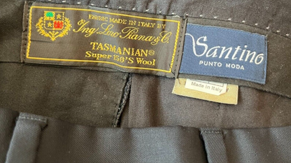 Santino Wool Dress Pants Loro Piana Tasmanian 150 Men Size 50 Made in Italy