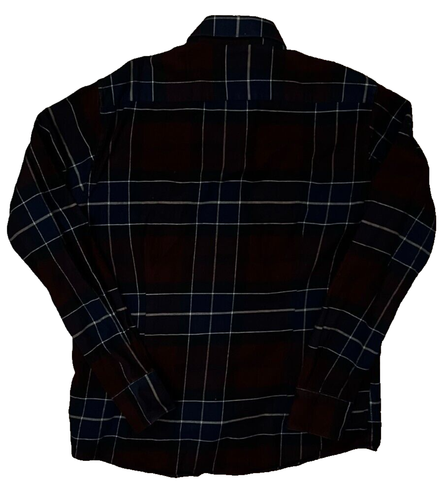 Barbour Tailored Fit Button Up Shirt Cotton Classic Tartan Men Size M
