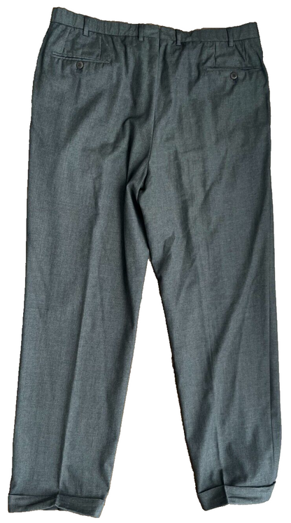 Brioni Dress Suit Pants Gray Trousers Delta Wool Men Size 57R Straight Leg Hem