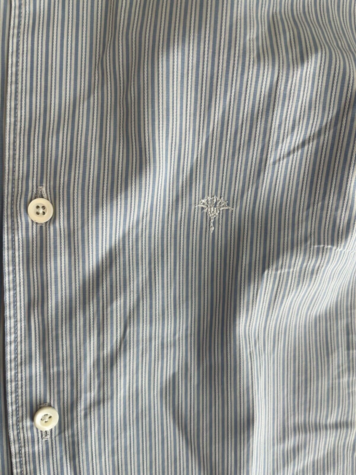 Joop! Button Up Shirt Striped White Light Blue Cotton Men Size 41 / 16