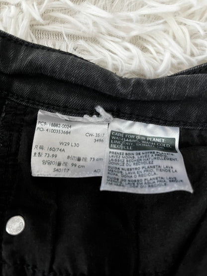 Levis 721 Black Jeans Womens 29x30 High Rise Skinny Fit Denim Pants Black Tab