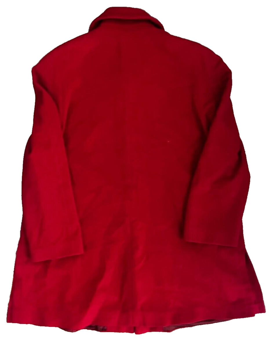 Quattro Piu Virgin Wool Coat Women Red Made in Italy Size 16