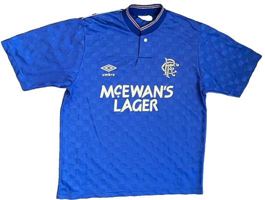 Glasgow Rangers Jersey 1987 1988 1989 1990 Home Shirt Football Umbro Size Men S