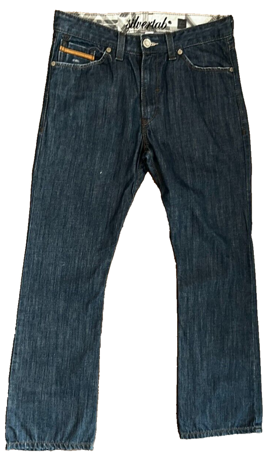 Levis Silvertab Blue Jeans Dark Wash Mens 30x30 Slim Boot Fit Straight Leg Denim