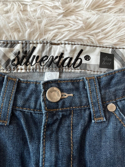Levis Silvertab Blue Jeans Dark Wash Mens 30x30 Slim Boot Fit Straight Leg Denim