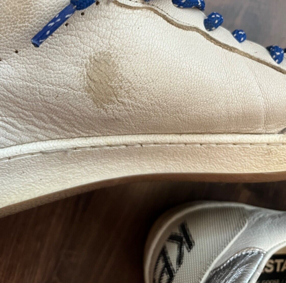 Limited Golden Goose Ballstar Sneakers Shoes Leather White Silver Size Men 45