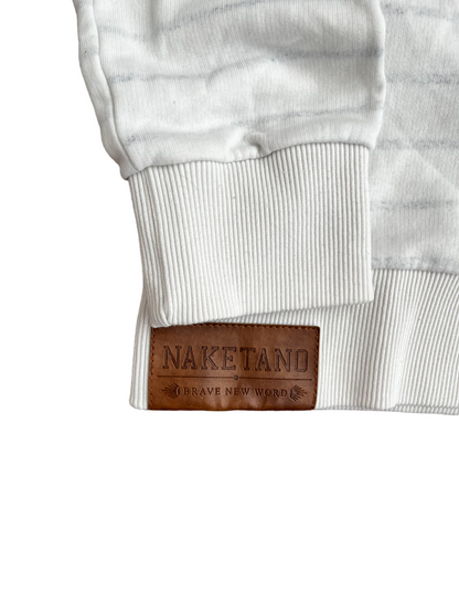 Naketano Sweater Sweatshirt Pullover Crewneck White Striped Men Size XL