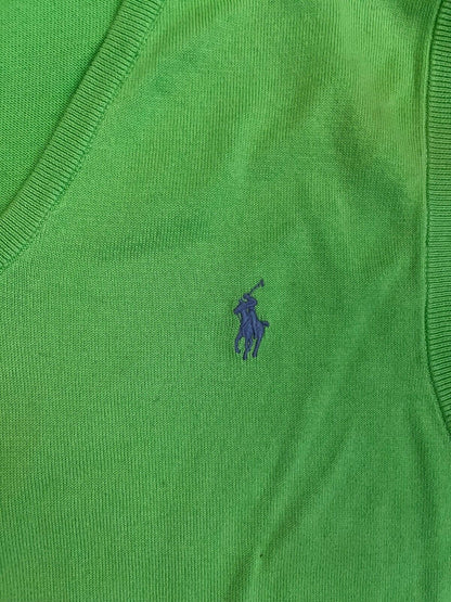Polo Ralph Lauren Pima Cotton Knit Vest Green Size Men M Sleeveless Sweatshirt