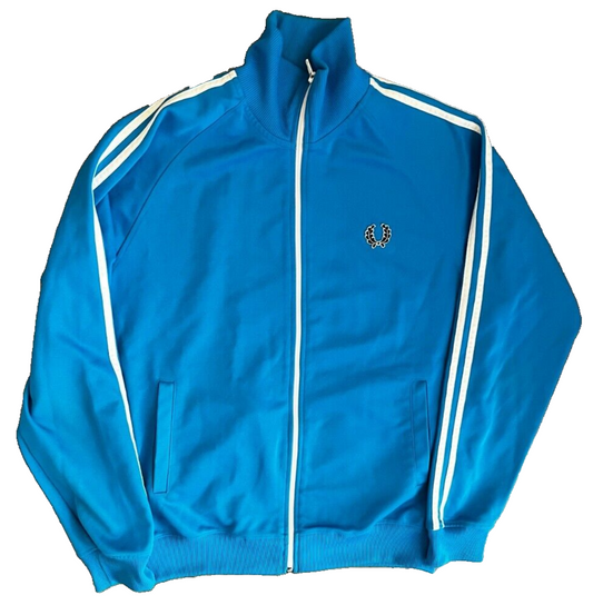 Vintage Fred Perry Track Jacket Blue Full Zip Track Top Size Men M