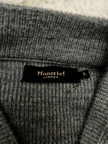 Moncrief London Men Sweatshirt Wool Mix Sweater Full Zip Jacket Size L