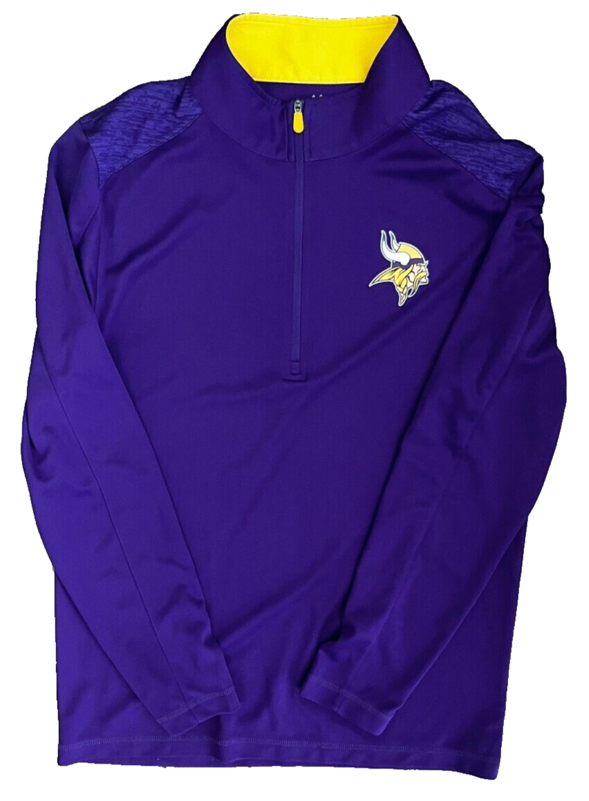 Minnesota Viking 1/4 Zip Shirt Jersey Majestic Camiseta Trikot Mailot Men Size M
