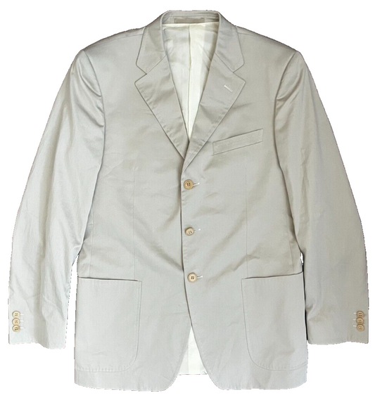 Ermenegildo Zegna Beige Suit Jacket Blazer Soft Cotton Size 50