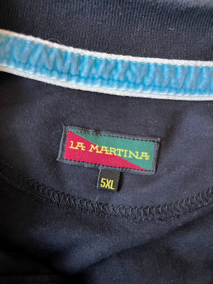 La Martina Buenos Aires Polo Shirt Embroidered Navy Cotton Size Men 5XL