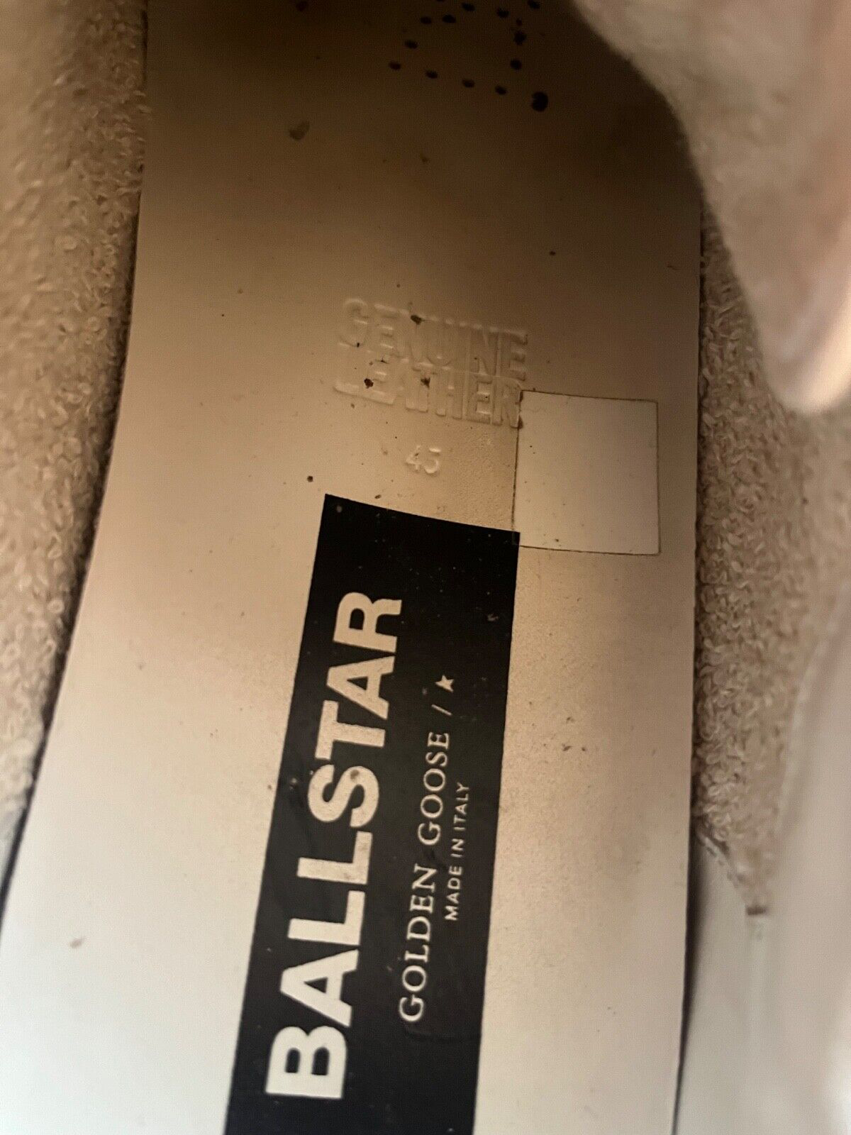 Limited Golden Goose Ballstar Sneakers Shoes Leather White Silver Size Men 45