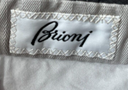 Brioni Dress Suit Pants Gray Trousers Delta Wool Men Size 49R Straight Leg Hem
