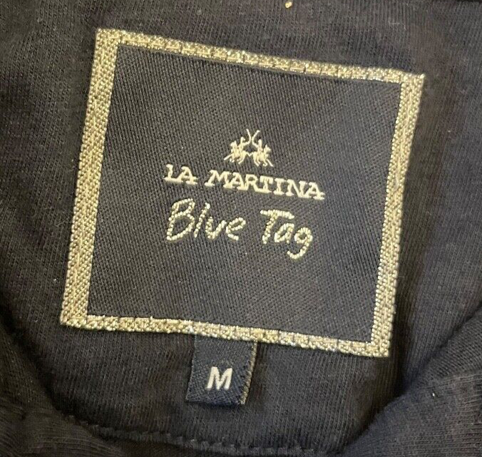 La Martina Polo Shirt Navy Blue Tag Cotton Size Men M