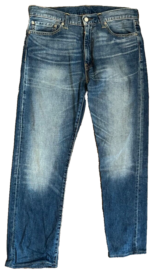 Levis 504 Blue Jeans Mens 34x32 Regular Fit Straight Leg Denim Red Tab