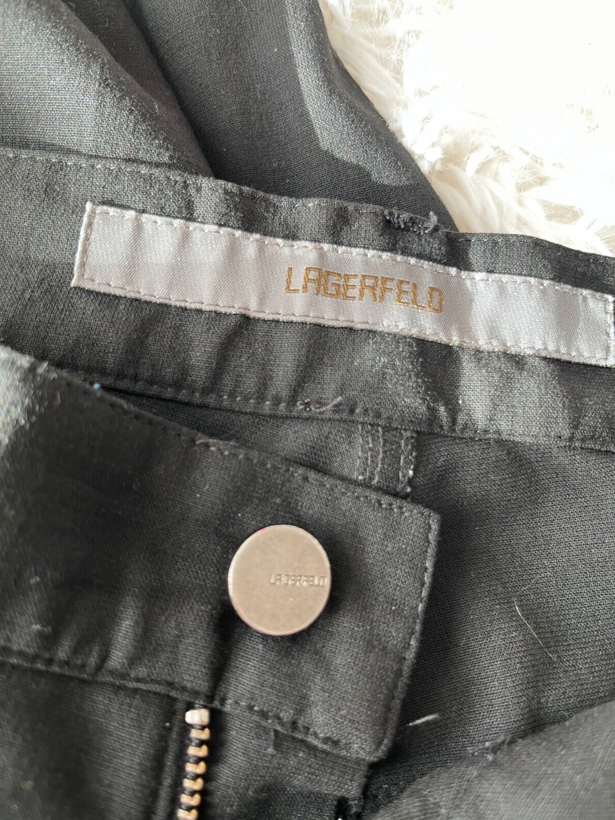 Karl Lagerfeld Black Suit Pants Trousers Men Size 35 Straight Leg