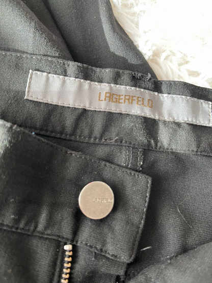 Karl Lagerfeld Black Suit Pants Trousers Men Size 35 Straight Leg