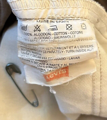 Vintage Levis Jeans Denim Gray Men Size 35x34 Button Fly Made in Spain