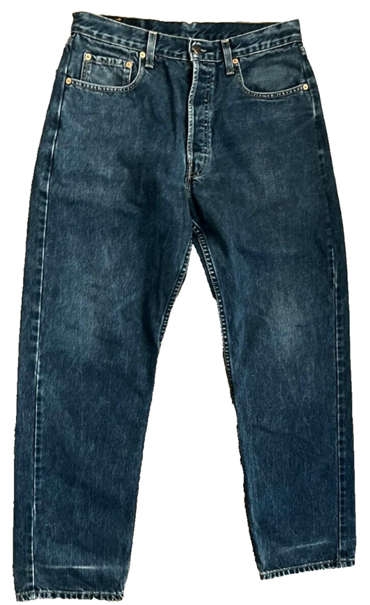 Vintage Levis 618 Blue Jeans Men 34x32 Straight Fit Denim Button Fly Orange Tab