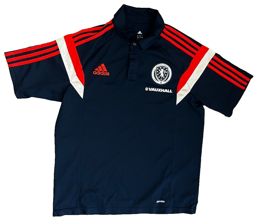 Scotland Football Training Polo Shirt Jersey Adidas Camiseta Size Men L