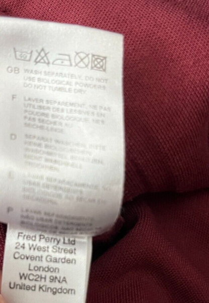 Fred Perry Full Zip Track Jacket Womens Size 10 Red Casual Sportswear Top