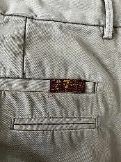 7 For All Mankind Cotton Pants Mens Size 32 Beige Trousers Chinos Gabardine