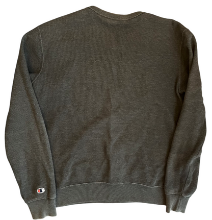 Champion Sweater Pullover Gray Sweatshirt Cotton Blend Round Neck Men Size M