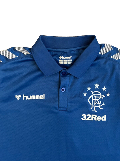 Glasgow Rangers Jersey Polo Training Shirt Hummel Football Size Men M