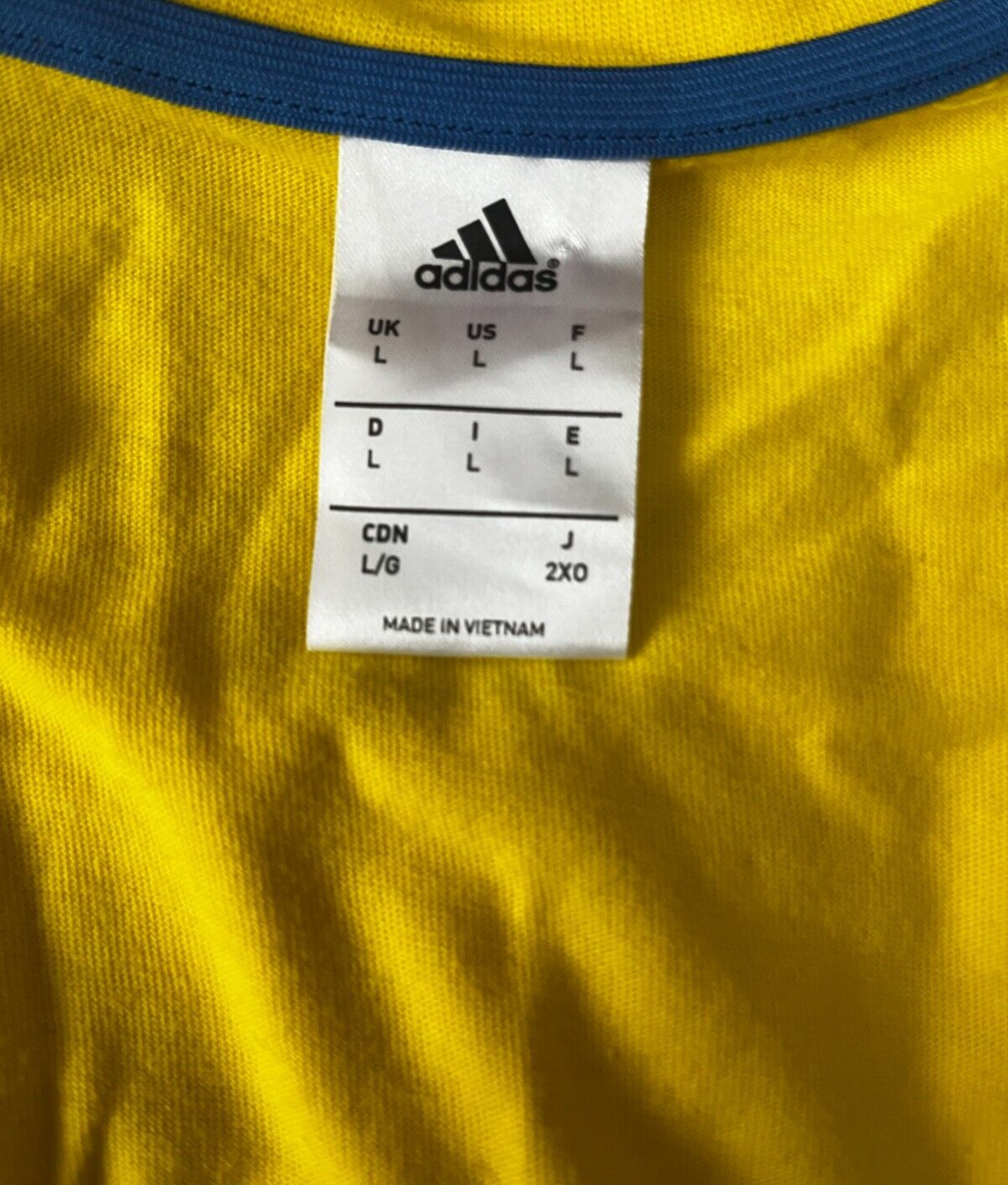 Sweden 2016 Home Fan Cotton Shirt Jersey Adidas Camiseta Trikot Mailot Men L