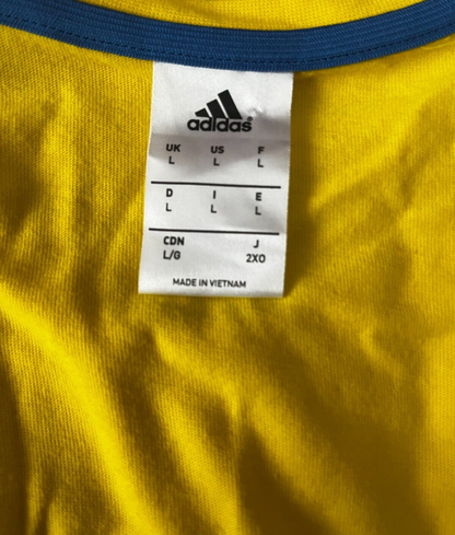 Sweden 2016 Home Fan Cotton Shirt Jersey Adidas Camiseta Trikot Mailot Men L
