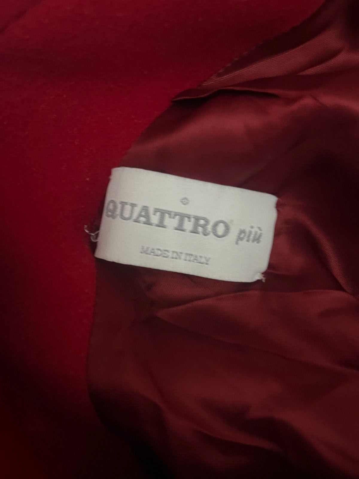 Quattro Piu Virgin Wool Coat Women Red Made in Italy Size 16