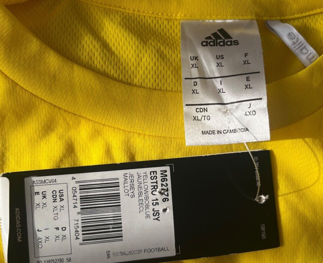 BNWT Sweden Home Shirt 2016 2017 Training Jersey Adidas Football Size Men XL