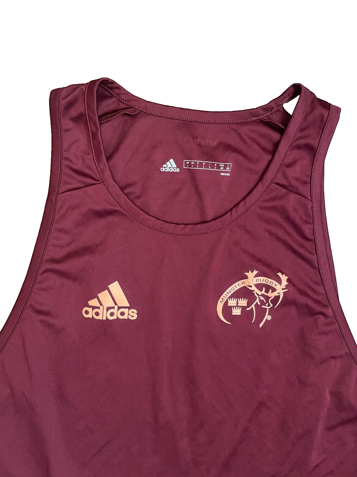 Munster Rugby Jersey 2020 Training Shirt Sleeveless Adidas Size Men L