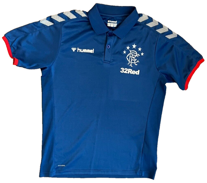 Glasgow Rangers Jersey Polo Training Shirt Hummel Football Size Men M