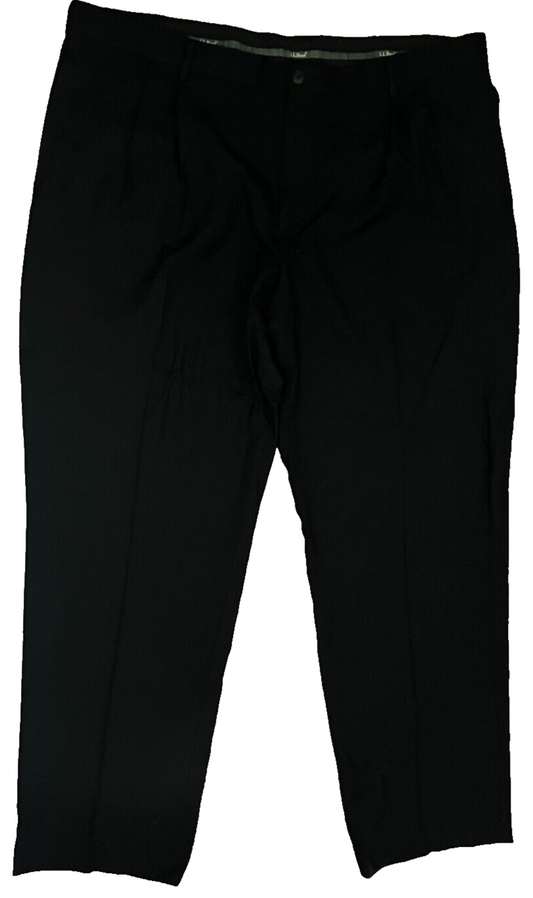 LL Bean Classic Fit 100% Wool Black Pants Trousers Mens 44W Straight Leg