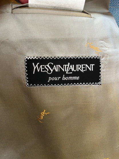 BNWT Yves Saint Laurent YSL Blazer Jacket Blue Modal Wool Blend Men Size 9B