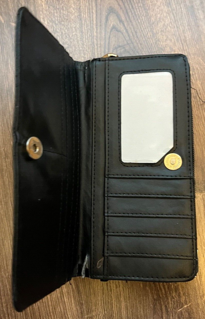 Jimmy Choo Wallet Bag Leather Black Purse Logo