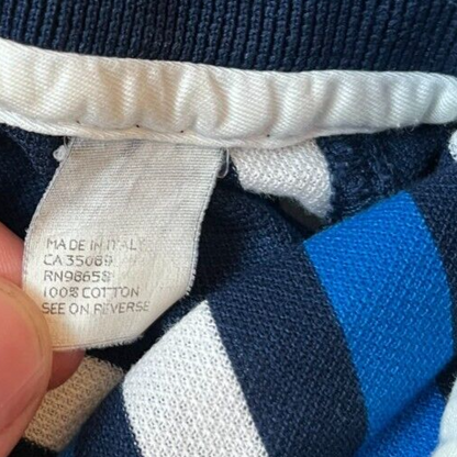 Paul Shark Yachting Polo Shirt Cotton Striped Size Men L Made in Italy