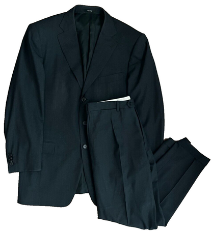 Ermenegildo Zegna High Performance Full Suit Blazer Pants Black Wool Men Size 52