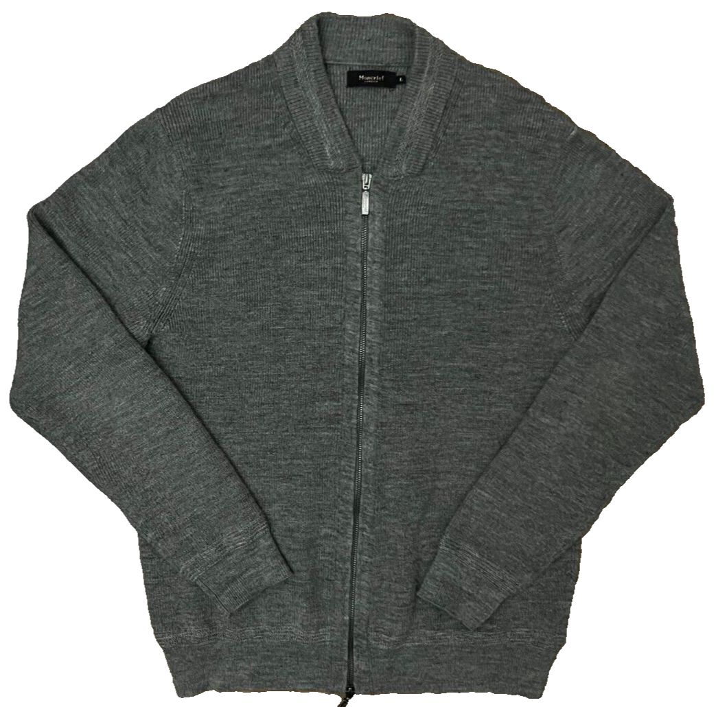 Moncrief London Men Sweatshirt Wool Mix Sweater Full Zip Jacket Size L