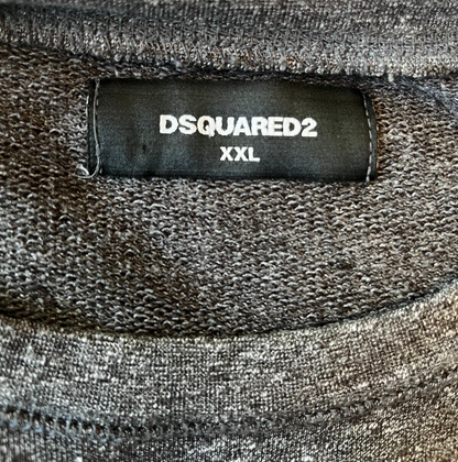 Dsquared2 Pullover Cotton Sweater Gray Sweatshirt Size Women 2XL