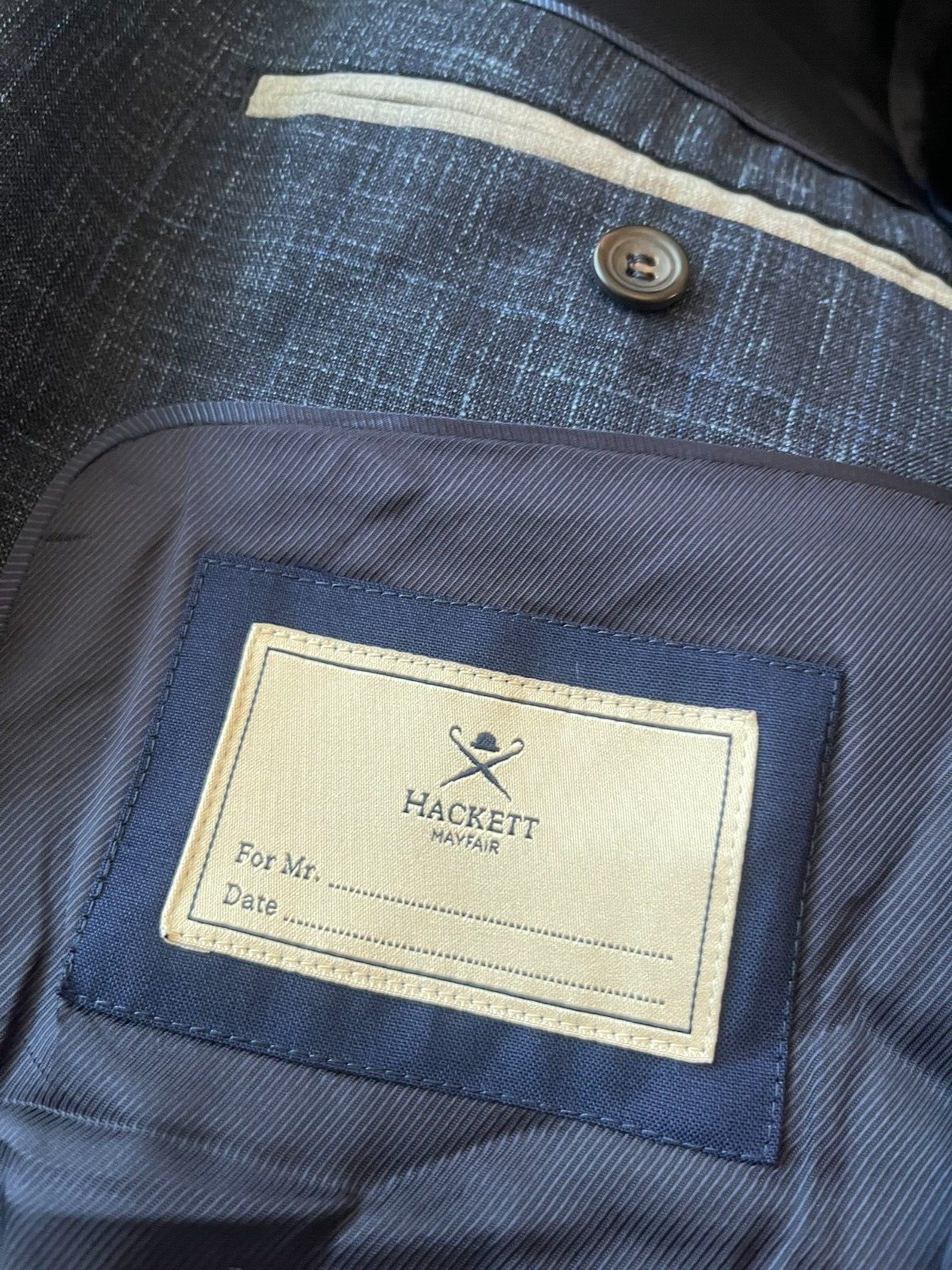 HACKETT MAYFAIR Gray Loro Piana Summertime Wool Silk Linen Suit 54 / 38