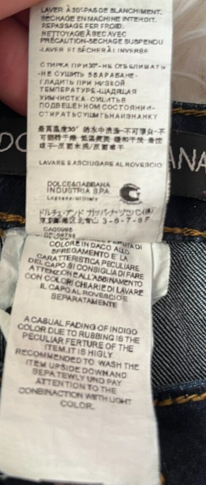 Dolce Gabbana Blue Women Jeans Size 42 Pretty Straight Leg Denim Made in Italy