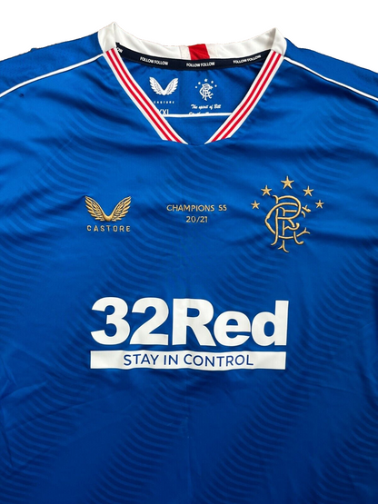 Glasgow Rangers Jersey 2020 2021 Champions Shirt Castore Size Men XXL