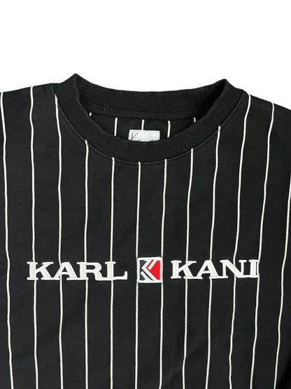 Karl Kani Sweatshirt Pinstripe Black Sweater Pullover Sudadera Men Size L