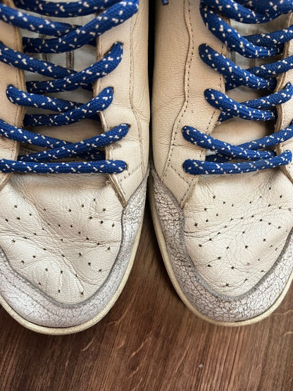 Limited Golden Goose Ballstar Sneakers Shoes Leather White Silver Size Men 45