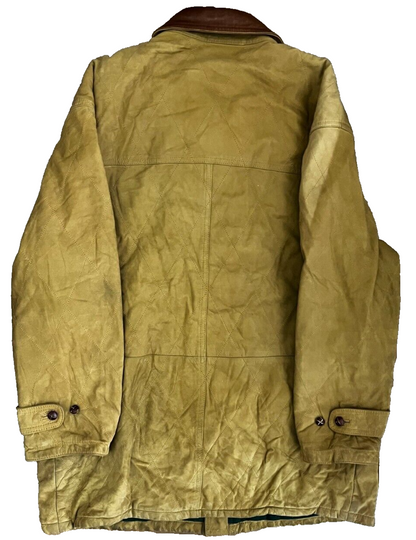 Vintage Burberry Leather Wool Jacket Coat Men Size M