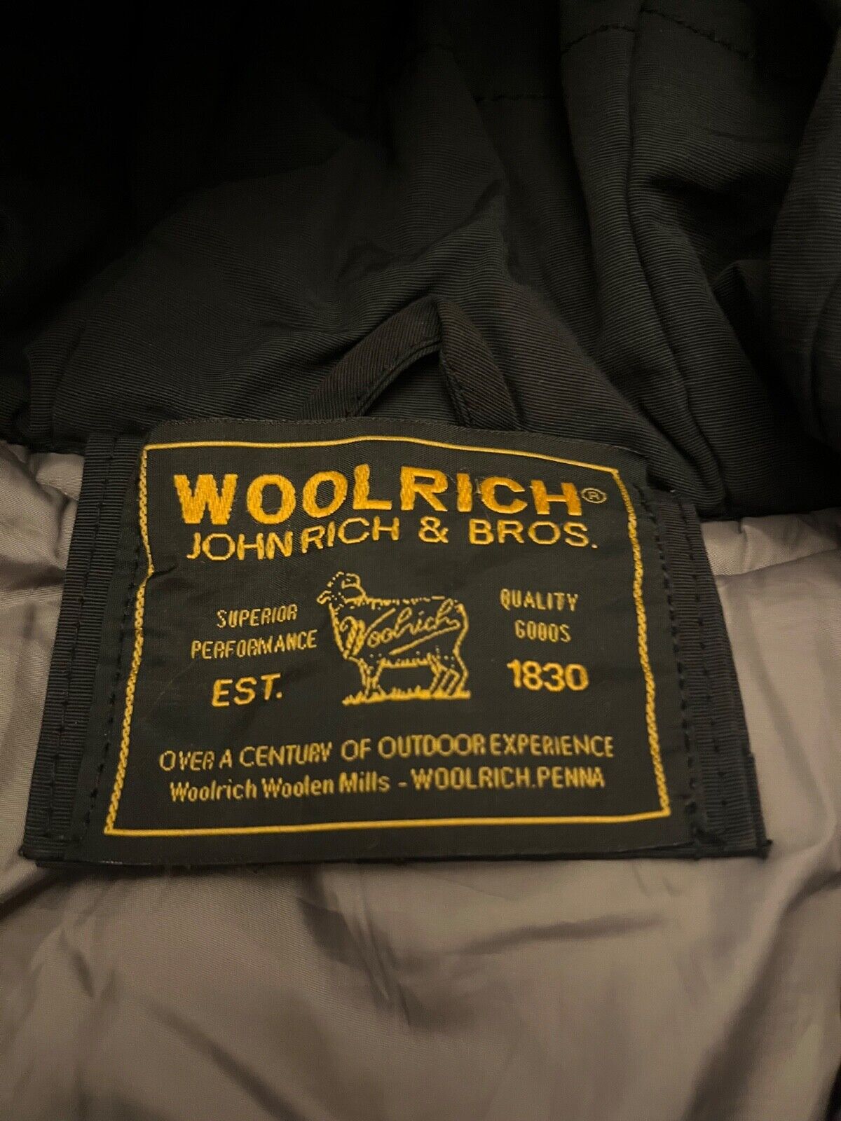 Woolrich Jacket Hooded Full Zip Buttons Cotton Blend Size Men CHECK MEASUREMENTS